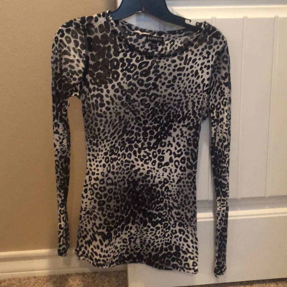 Sheer leopard shirt